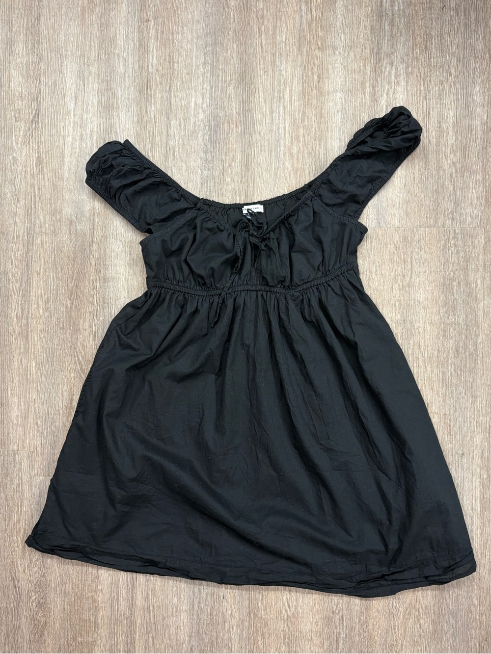 American Eagle Outfitters Black Off-Shoulder Mini Dress